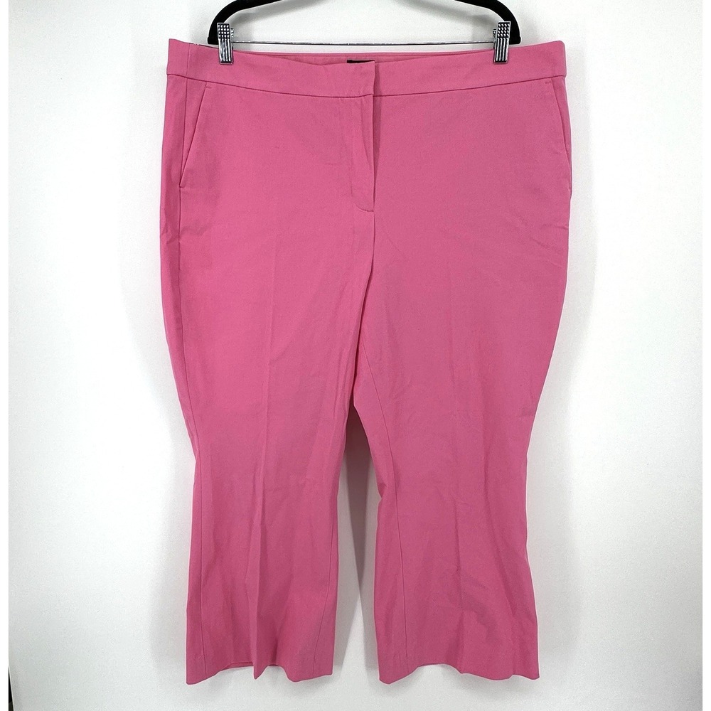 NWT J Crew Kelsey Pant Women's Size 20 Flare Cropped Pink Stretch